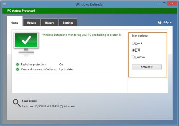 Scan Files Using Windows Defender In Windows 8 Picture2