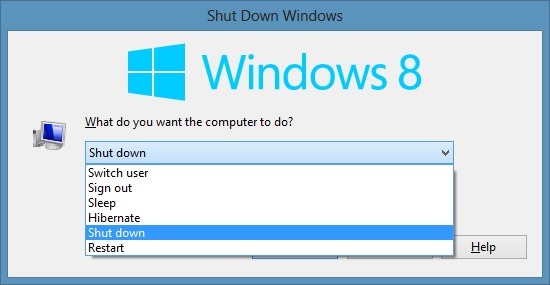 How To Shut down Windows 8