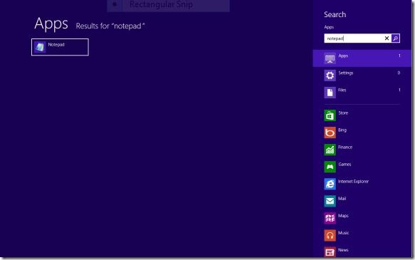 Search for Apps in Start Screen