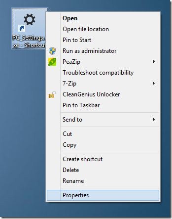 Keyboard shortcut to open PC Settings Step2