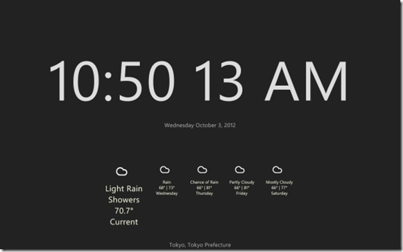 Clock and date for Start Screen In Windows 8