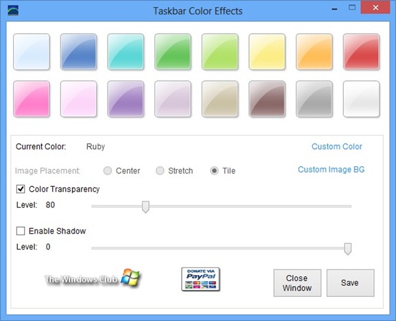 Set Different Colors for Taskbar and Window Borders