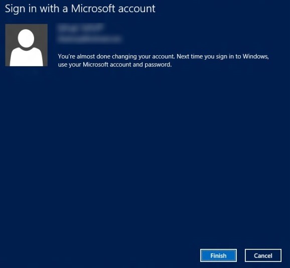 Switch Local Account to Microsoft Account Step7