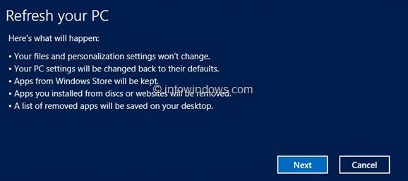 Refresh Windows 8 PC06