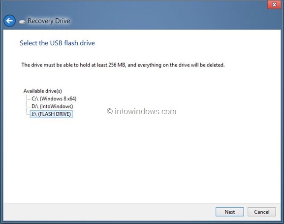 Create Windows 8 Recovery Drive Step10