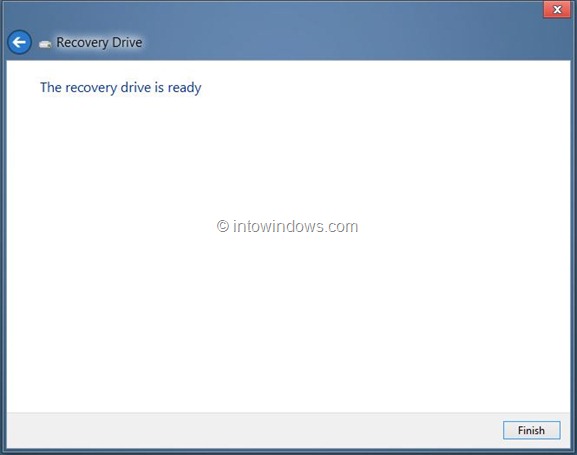 Create Windows 8 Recovery Drive Step12