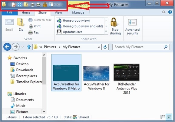 Add Options To Quick Access Toolbar In Windows 8 Explorer