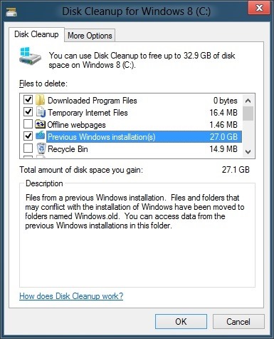 Delete Windows.old Folder In Windows 8 Step6