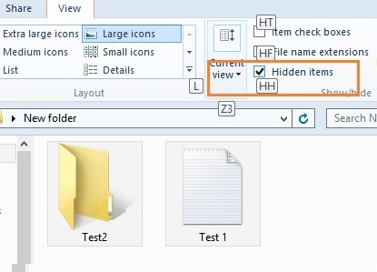 Hide Files and Folders With Keyboard Shortcuts