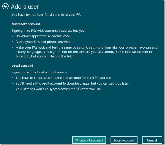 Create User Account In Windows 8 Step2