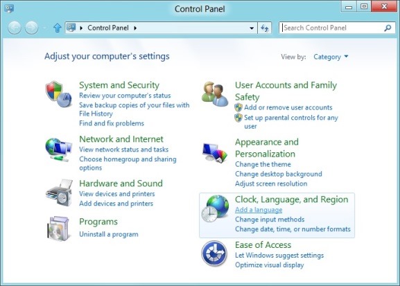 download and install windows 8 language packs step1