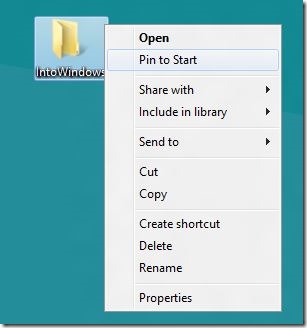 Pin Folders To Windows 8 Start Screen