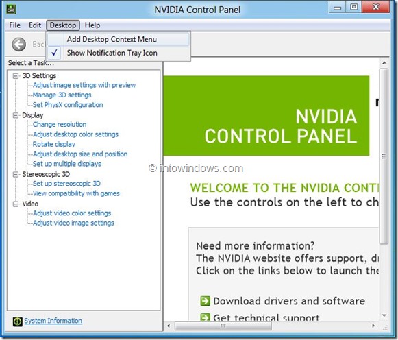 Remove NVIDIA Control Panel Entry From Right Click Menu step 1