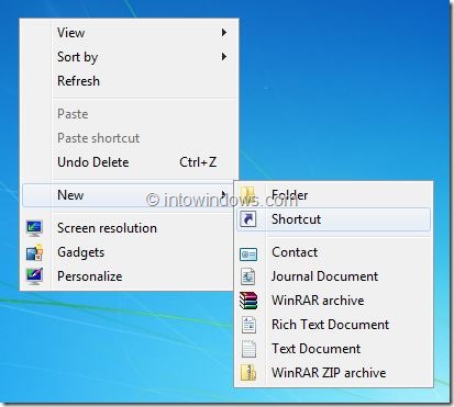 Create Metro Apps Shortcut On Desktop In Windows 8 Step1