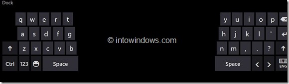 Split Keyboard Windows 8