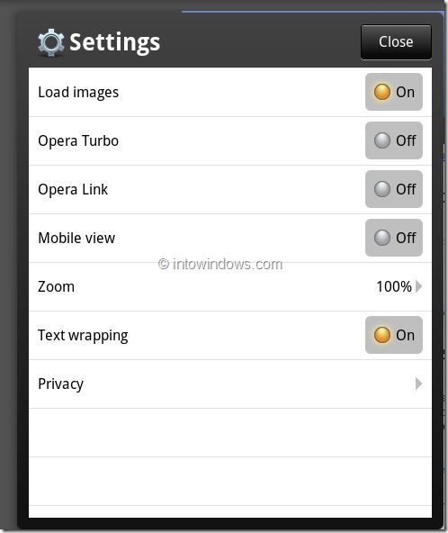 Opera Moibile for Windows Tablet Picture3