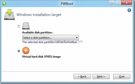 Boot Windows 8 From VHD Without Using Command Prompt Step3