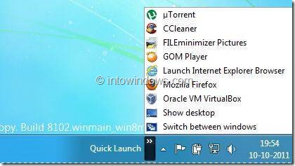 Enable Quick Launch in Windows 8 Step3