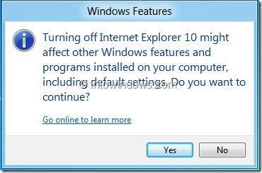 Uninstall or Remove Internet Explorer 10 From Windows 8 Step4