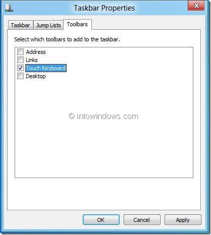 Enable Touch Keyboard In Windows 8 Step2