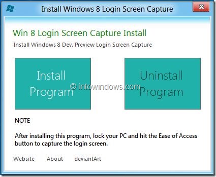 Windows 8 Logon Screen Snpshot Taker