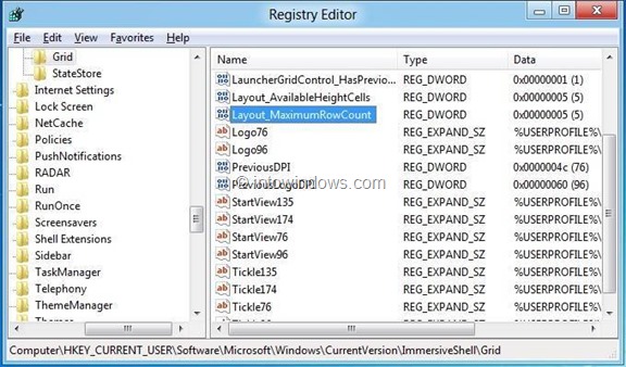 Change The Default Number Of Rows In Windows 8 Start Screen Step 2