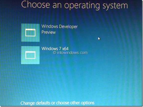 Windows 8 Dual Boot Menu