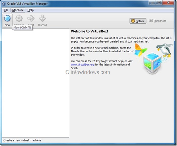 Install Windows 8 On VirtualBox Virtual Machine Step0