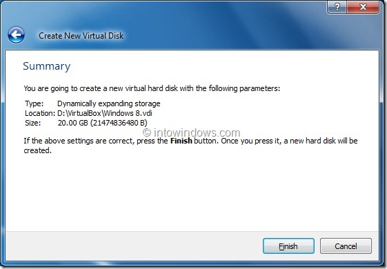 Install Windows 8 On VirtualBox Virtual Machine Step9