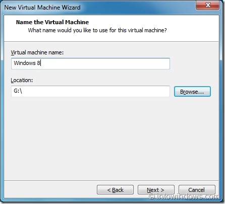 Install Windows 8 On VMware Player Step5