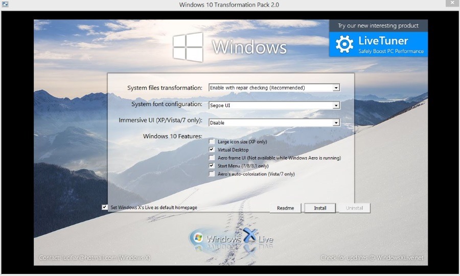 Windows 10 Transformation pack for Windows 7