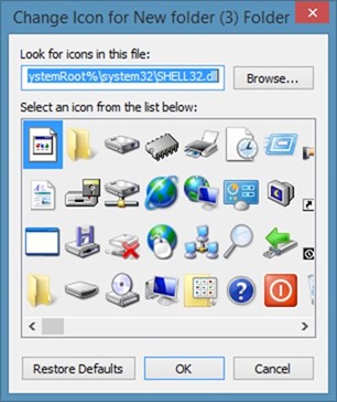 change folder icon in Windows 7 or Windows 8 step3