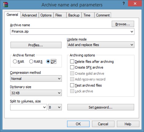 Create zip file with password in Windows 7 Windows 8 Step5