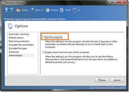 Remove or uninstall Windows Defender