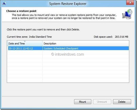 System Restore Manager