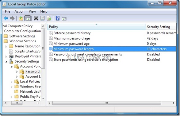 change admin account password in windows 7