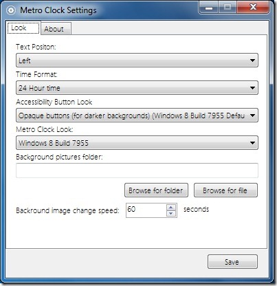 Change Windows 8 Metro Clock Screen Saver Settings