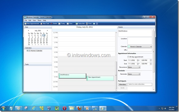 Windows Calendar for Windows 7