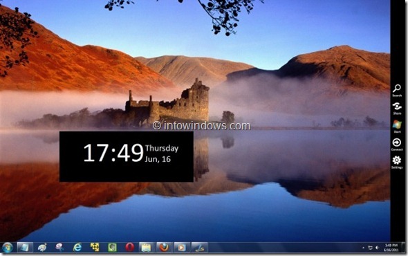 Windows 8 sidebar menu