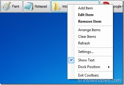 XP Desktop Toolbar Options