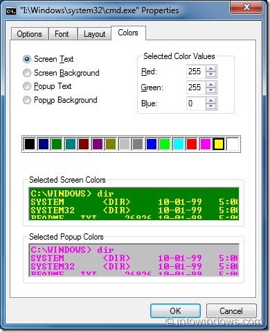 Change Command Prompt Text And Background Color In Windows 7