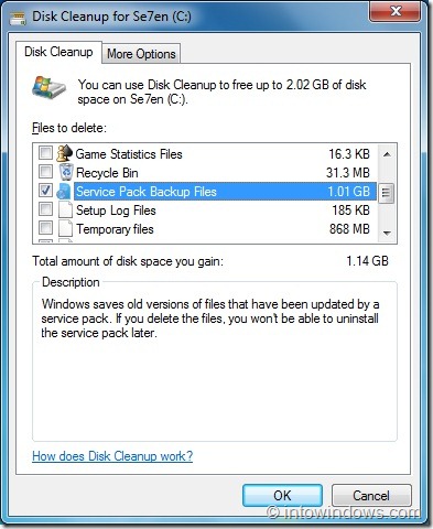 Remove Windows 7 Service Pack Backup Files Step4