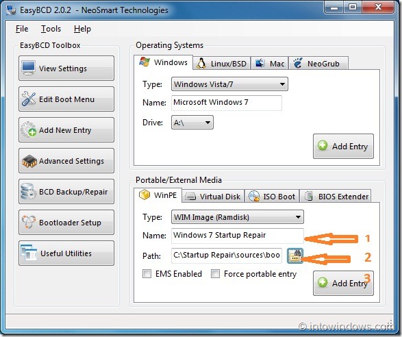 Add Startup Repair Option To Windows 7 Boot Menu Step3