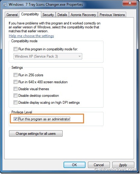 Fix Windows 7 Tray Icon Changer Error