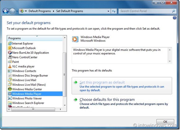 Restore Windows Media Player File Assosiations In Windows