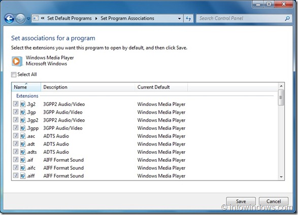Restore Windows Media Player File Assosiations In Windows 7 step5