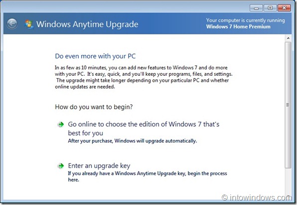 Upgrade Windows 7 Home Premium To Professional Edition step3