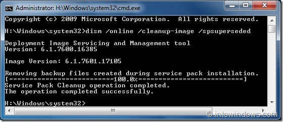 Reclaim Lost Disk Space After Installing SP1 For Windows 7 step5