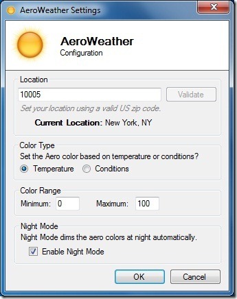 AeroWeather For Windows 7