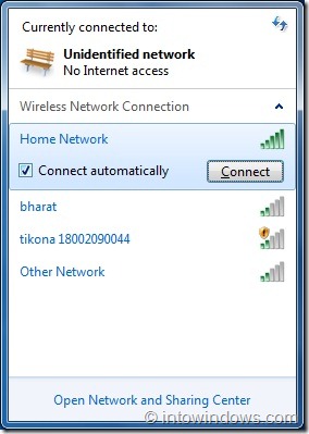 Connect Windows 7 Wireless Network Step2